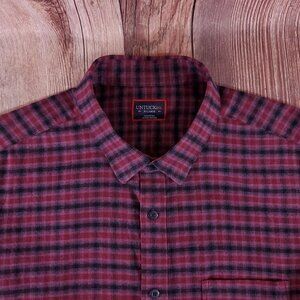 UNTUCKit Calder Mens Size XL Red Black Plaid Flannel Long Sleeve Button Up Shirt